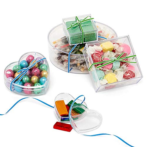 12ea - 4 1/2" Clear Heart Plastic Box (12/Package) - Image 3