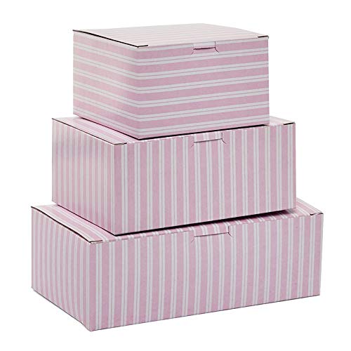 250ea - 6 X 6 X 3 Pnk/White Easy Set Up Pink Stripe Pastry Box - Image 4
