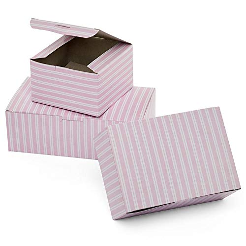 250ea - 6 X 6 X 3 Pnk/White Easy Set Up Pink Stripe Pastry Box - Image 5
