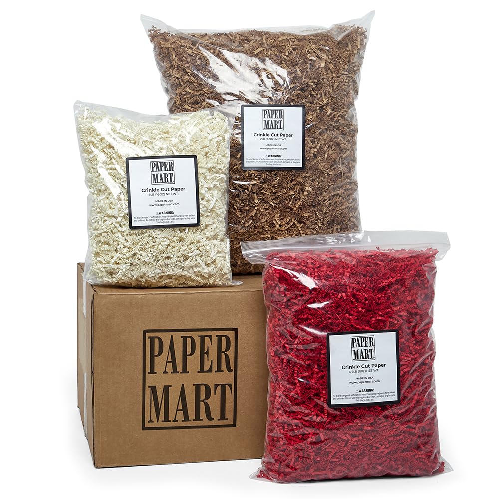 Paper Mart Ivory Crinkle Cut Paper for Gift Box (1/2 lb), Crinkle Cut Paper Shred Filler, Shredded Paper for Gift Box, Ivory Basket Filler Paper Shred (1/2 lb), Ivory Paper Box Filler, Basket Shred - Image 4